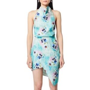 Elliatt Vixen Floral Jacquard Asymmetric Minidress